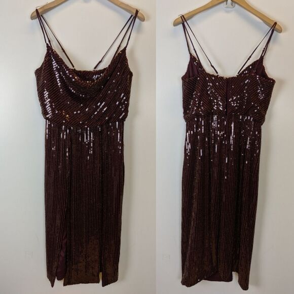 HANEY Elise Sequin Blouson Cocktail Dress HANEY - Picture 3 of 5